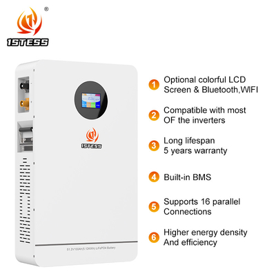 100Ah 5.12kw घरेलू ऊर्जा भंडारण बैटरी सौर ऊर्जा भंडारण बैटरी प्रणाली lifepo4 लिथियम बैटरी ऊर्जा भंडारण