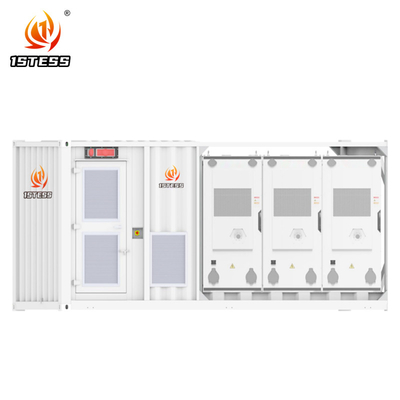 वाणिज्यिक और औद्योगिक ऊर्जा भंडारण प्रणाली 372kWh तरल शीतलन बैटरी के साथ उच्च वोल्टेज बैटरी कैबिनेट
