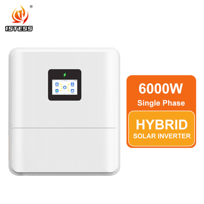 कम वोल्टेज एकल चरण ECO IP65 हाइब्रिड इन्वर्टर 48V 6kw सोलर हाइब्रिड इन्वर्टर MPPT ऑन/ऑफ ग्रिड 48V 6kw हाइब्रिड सोलर इन्वर्टर