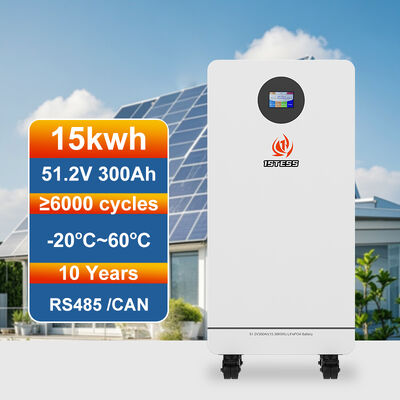 पोर्टेबल होम बैकअप पावर 300Ah LiFePO4 15.36kWh टच स्क्रीन ओवरचार्ज डिस्चार्ज प्रोटेक्शन