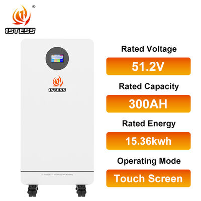 बड़ी आवासीय भंडारण बैटरी 15.36kWh LiFePO4 51.2V उच्च दक्षता लंबी चक्र जीवन सुरक्षित